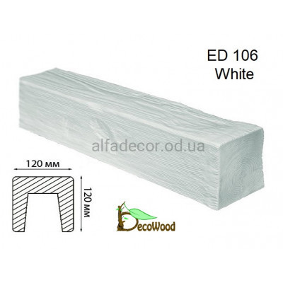 Балка Модерн ED 106 (3м) classic біла 12х12 DecoWood купити в Одесі