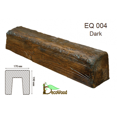 Балка Рустик EQ 004 (4м) classic дуб темный 19х17 DecoWood купить в Одессе