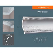 Карниз потолочный с орнаментом Европласт 1.50.203