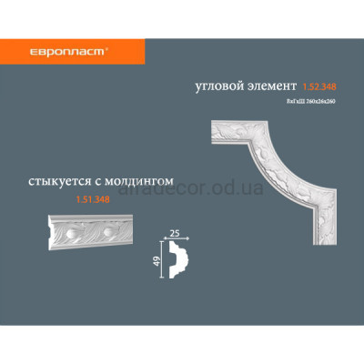 Кутовий елемент Європласт 1.52.348 купити в Одесі