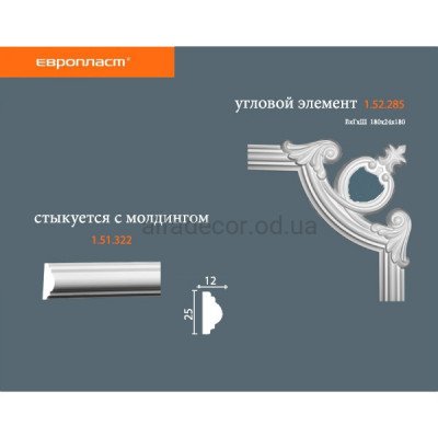 Кутовий елемент Європласт 1.52.285 купити в Одесі