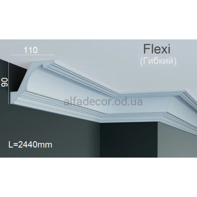 Карниз поліуретановий гнучкий Gaudi Decor P 2032 Flexi (2.44м) купити в Одесі