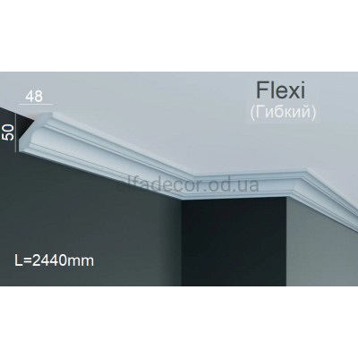 Карниз поліуретановий гнучкий Gaudi Decor P 222 Flexi (2.44м) купити в Одесі