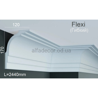 Карниз поліуретановий гнучкий Gaudi Decor P 880 Flexi (2.44м) купити в Одесі