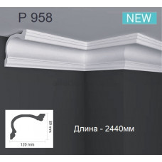Карниз(плінтус) поліуретановий стельовий Gaudi Decor P 958 (2.44м)
