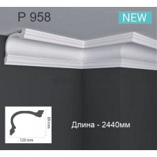 Карниз(плинтус) полиуретановый потолочный Gaudi Decor P 958 (2.44м)