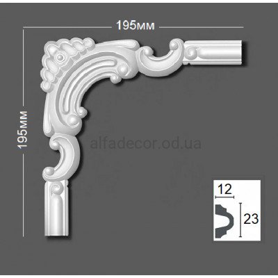 Кут до молдінгу полімерному HCR 516-3 Grand Decor купити в Одесі