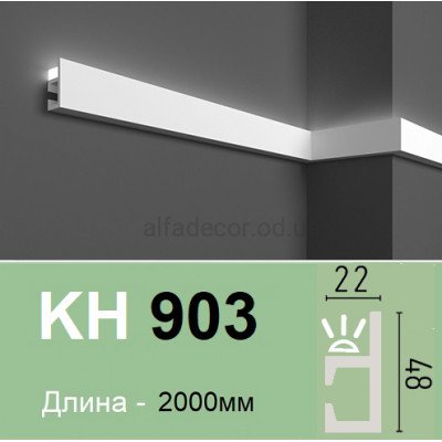 Карниз для підсвічування полімерний KH 903 (2.00м) Grand Decor купити в Одесі