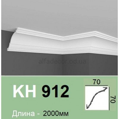 Карниз(плинтус) для потолка полимерный KH 912 (2.00м) Grand Decor купить в Одессе