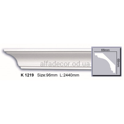 Карниз полиуретановый гладкий (2.44м) Harmony Decor K 1219 купить в Одессе