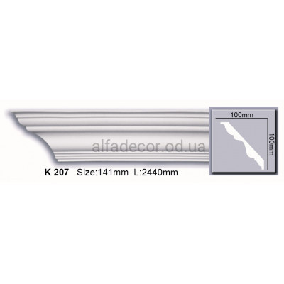 Карниз полиуретановый гладкий (2.44м) Harmony Decor K 207 купить в Одессе