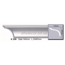 Карниз поліуретановий гладкий (2.44м) Harmony Decor K 209