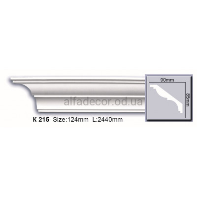 Карниз полиуретановый гладкий (2.44м) Harmony Decor K 215 купить в Одессе
