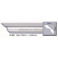 Карниз полиуретановый гладкий (2.44м) Harmony Decor K 203