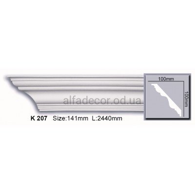 Карниз полиуретановый гладкий (2.44м) Harmony Decor K 207 купить в Одессе