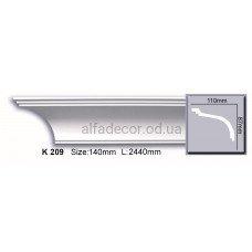 Карниз поліуретановий гладкий (2.44м) Harmony Decor K 209