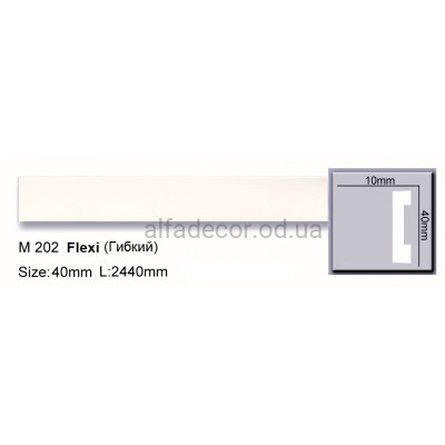 Молдинг(плінтус) поліуретановий гнучкий (2.44м) Harmony Decor M 202 Flexi купити в Одесі