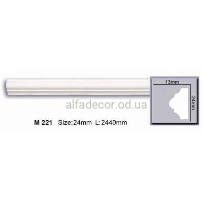 Молдинг полиуретановый гладкий (2.44м) Harmony Decor M 221 купить в Одессе