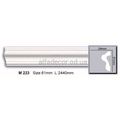 Молдинг полиуретановый гладкий (2.44м) Harmony Decor M 223 купить в Одессе