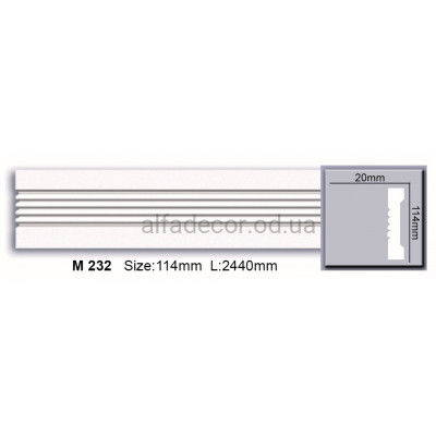 Молдинг поліуретановий гладкий (2.44м) Harmony Decor M 232 купити в Одесі