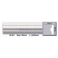 Молдинг полиуретановый гладкий (2.44м) Harmony Decor M 251