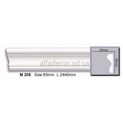 Молдинг полиуретановый гладкий (2.44м) Harmony Decor M 208 купить в Одессе