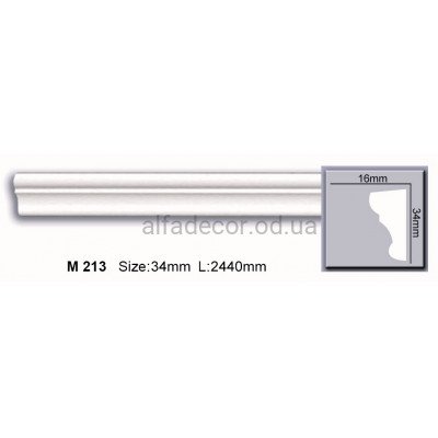 Молдинг поліуретановий гладкий (2.44м) Harmony Decor M 213 купити в Одесі