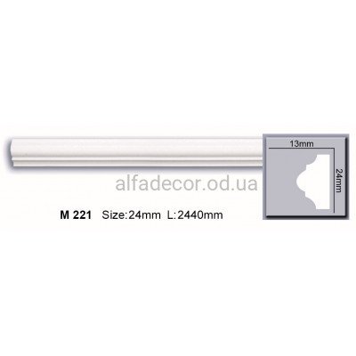 Молдинг поліуретановий гладкий (2.44м) Harmony Decor M 221 купити в Одесі
