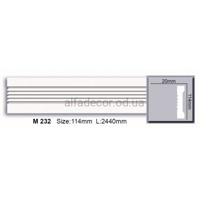 Молдинг полиуретановый гладкий (2.44м) Harmony Decor M 232 купить в Одессе