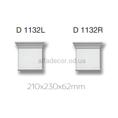 Капитель пилястры полиуретановая(правая и левая) Harmony Decor D 1132LR купить в Одессе