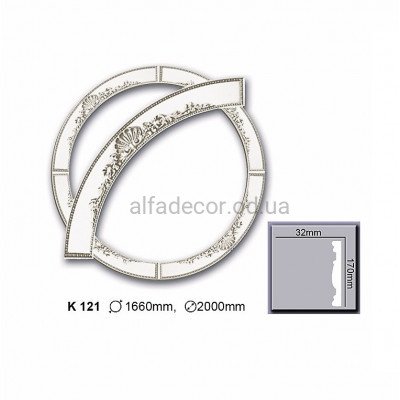 Розетка(молдинг радиальный) полиуретановая Harmony Decor KR 121 купить в Одессе