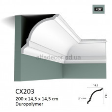 Карниз(плінтус) стельовий дюрополімерний CX203 Orac Decor Карниз(плінтус) стельовий дюрополімерний CX203 Orac Decor