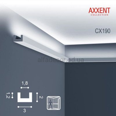 Молдинг(карниз) для підсвічування CX190 Orac Decor купити в Одесі