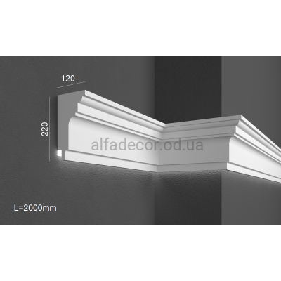 Карниз фасадний для підсвічування (2.00м) Prestige Decor KC 304LED купити в Одесі