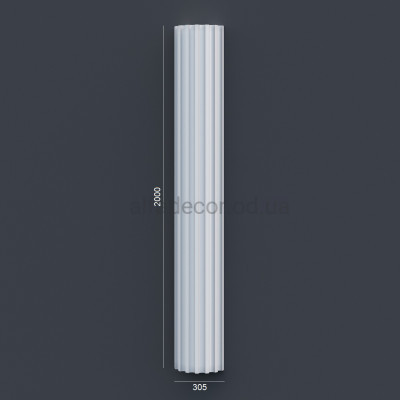 Полуколонна(ствол) фасадная с каннелюрами (2.00м) Prestige Decor LC 102-21 HALF купить в Одессе