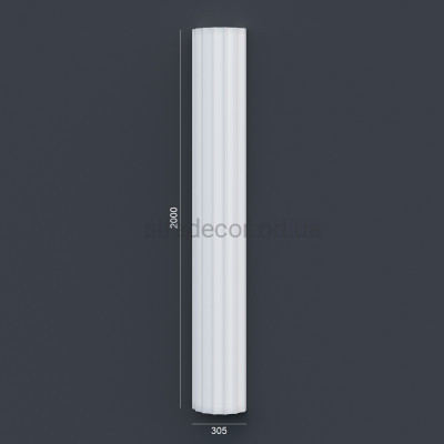 Полуколонна(ствол) фасадная с каннелюрами (2.00м) Prestige Decor LC 105-21 HALF купить в Одессе